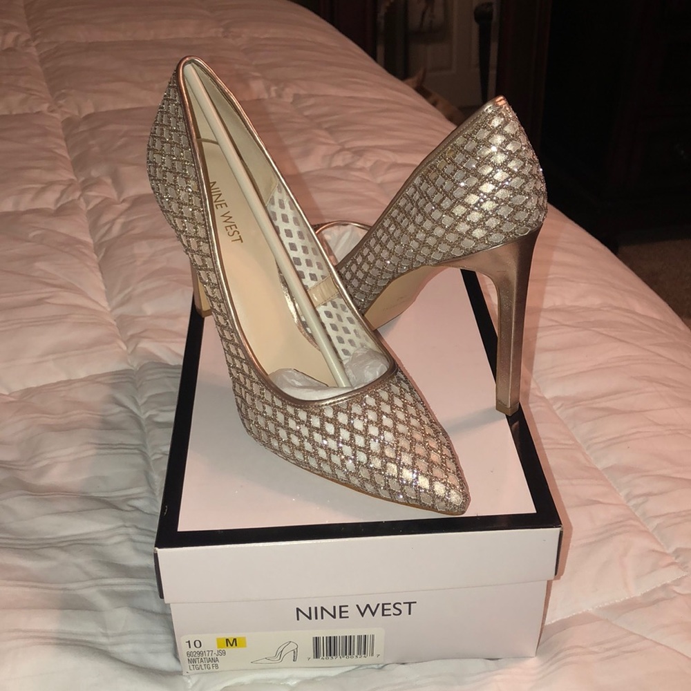 Nine West gold heels